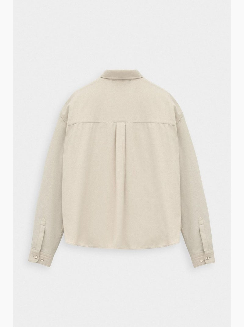 Chemise en coton giesto Sable - Kiabi
