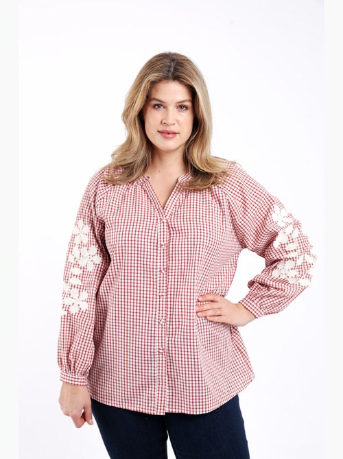 Chemise en coton imprimé vichy PAPRIKA - Kiabi