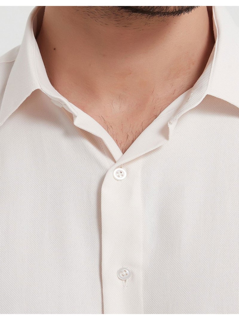 Chemise en coton Kebello Ecru - Kiabi