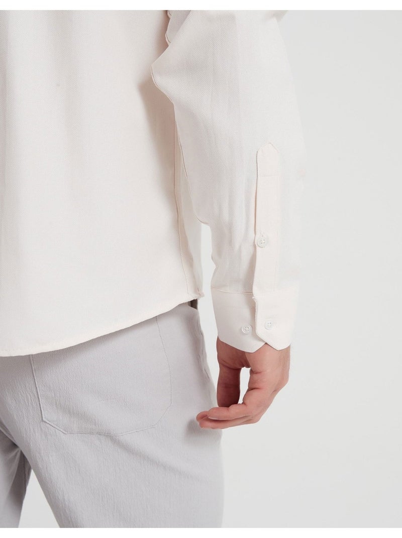 Chemise en coton Kebello Ecru - Kiabi