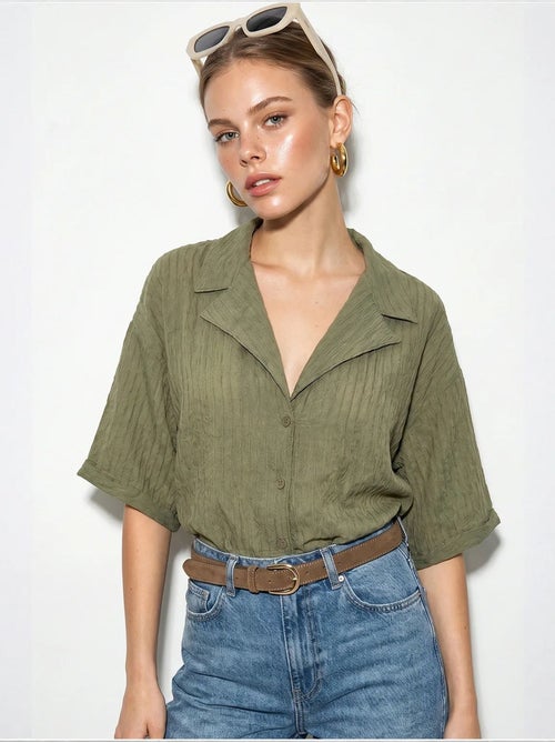 Chemise en coton lucci - Kiabi Chemise en coton lucci - Kiabi