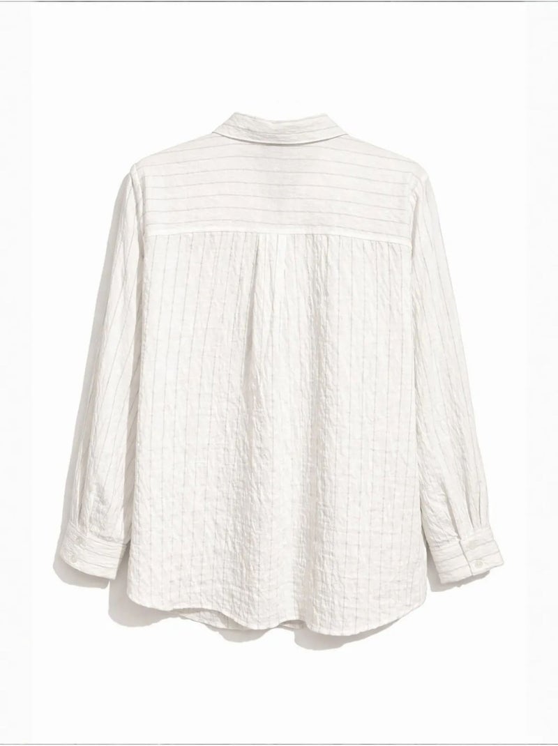 Chemise en coton mixray Blanc cassé - Kiabi
