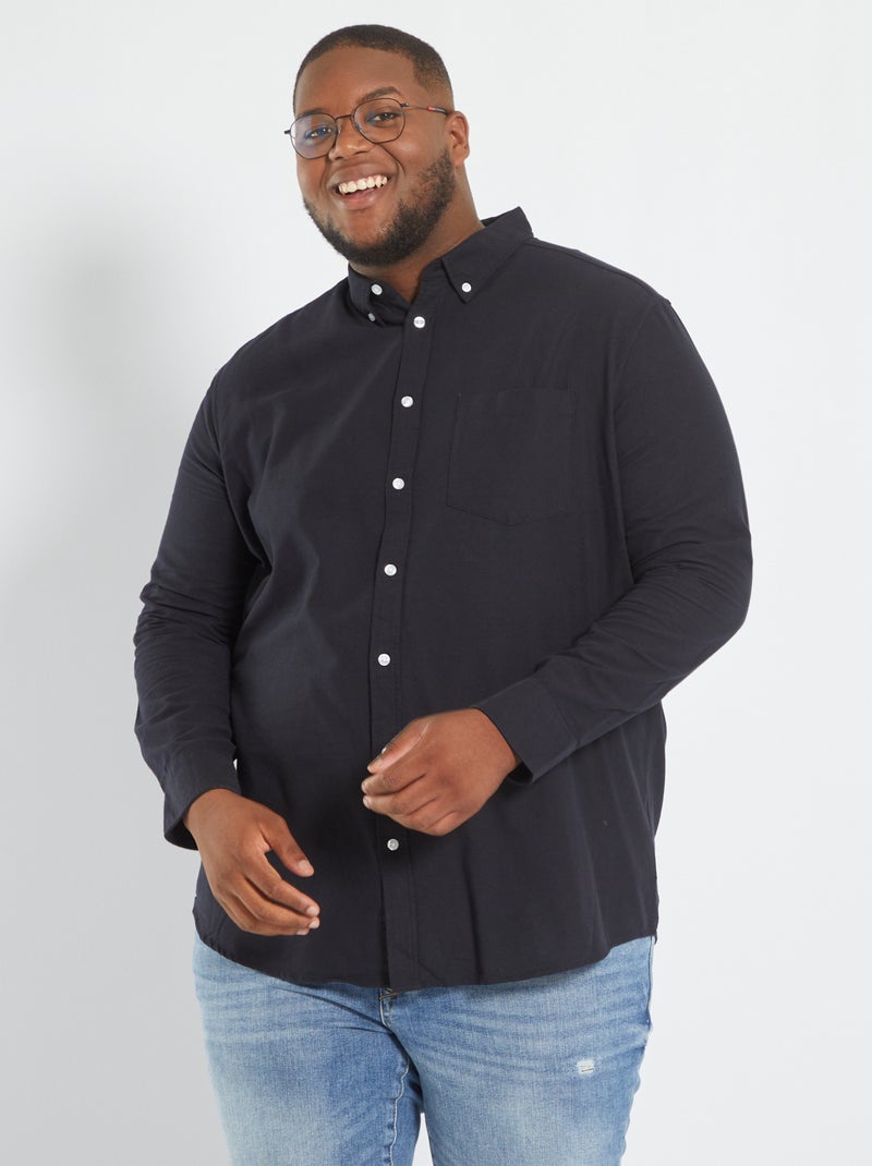 Chemise en coton noir - Kiabi