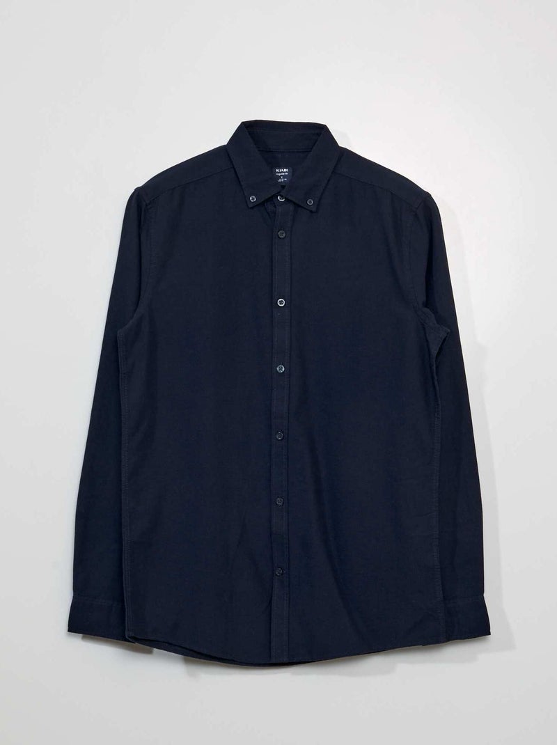 Chemise en coton oxford Bleu - Kiabi
