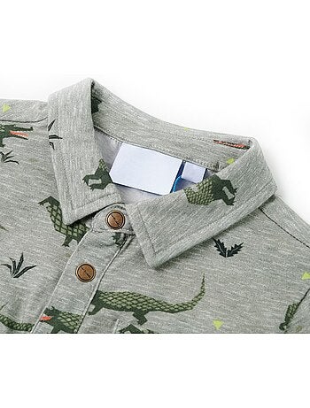 Chemise en coton peigné imprimé crocodile col pointu - vidaxl