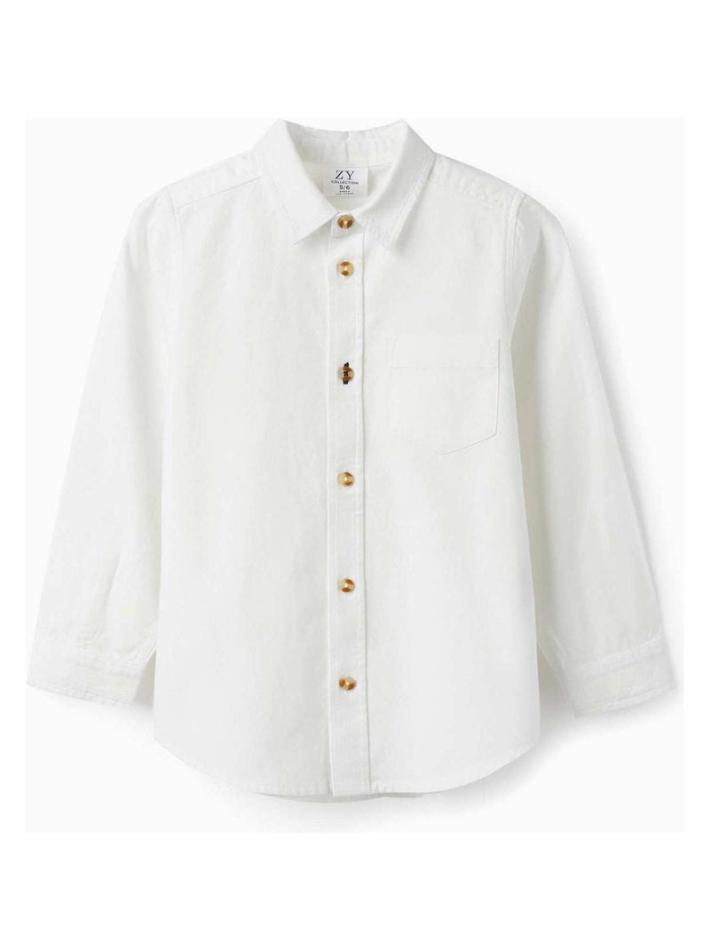 Chemise en coton pour garçon manches longues  LITERATURE CLUB Blanc - Kiabi