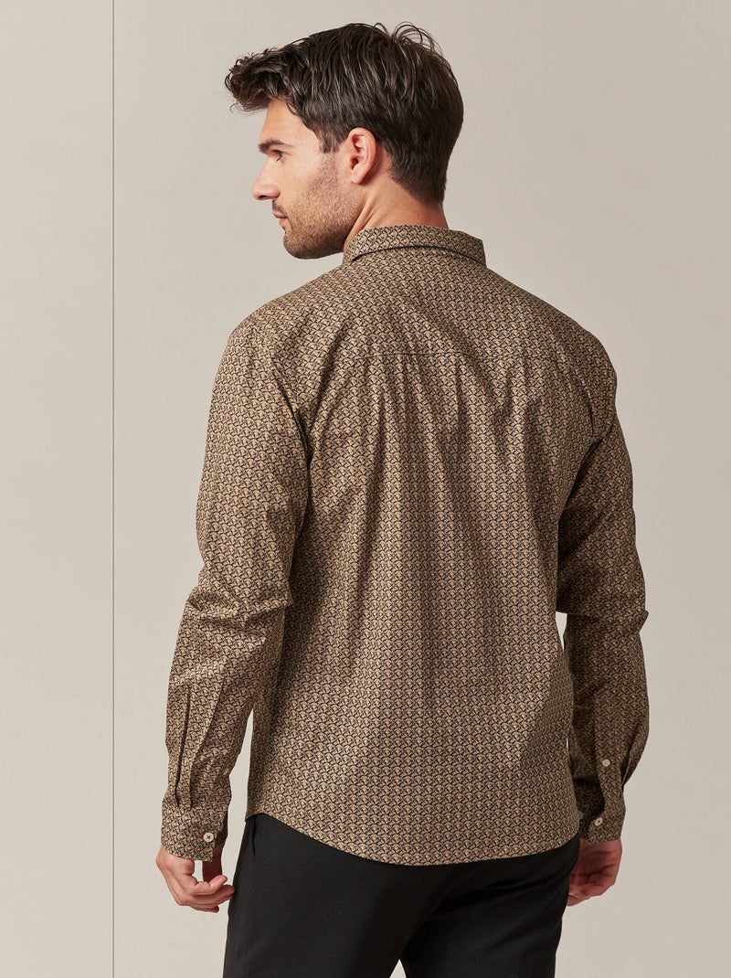 Chemise en coton stretch pour homme avec motif graphique 'Deeluxe' Gris taupe - Kiabi