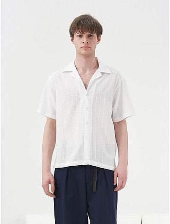 Chemise en coton texturé à manches courtes giesto
