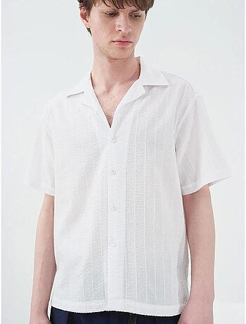 Chemise en coton texturé à manches courtes giesto