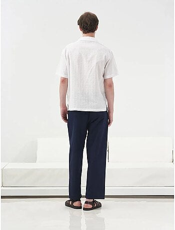 Chemise en coton texturé à manches courtes giesto
