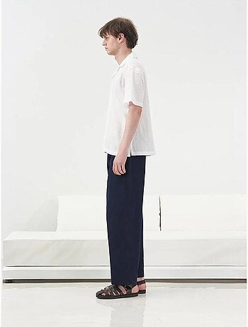 Chemise en coton texturé à manches courtes giesto