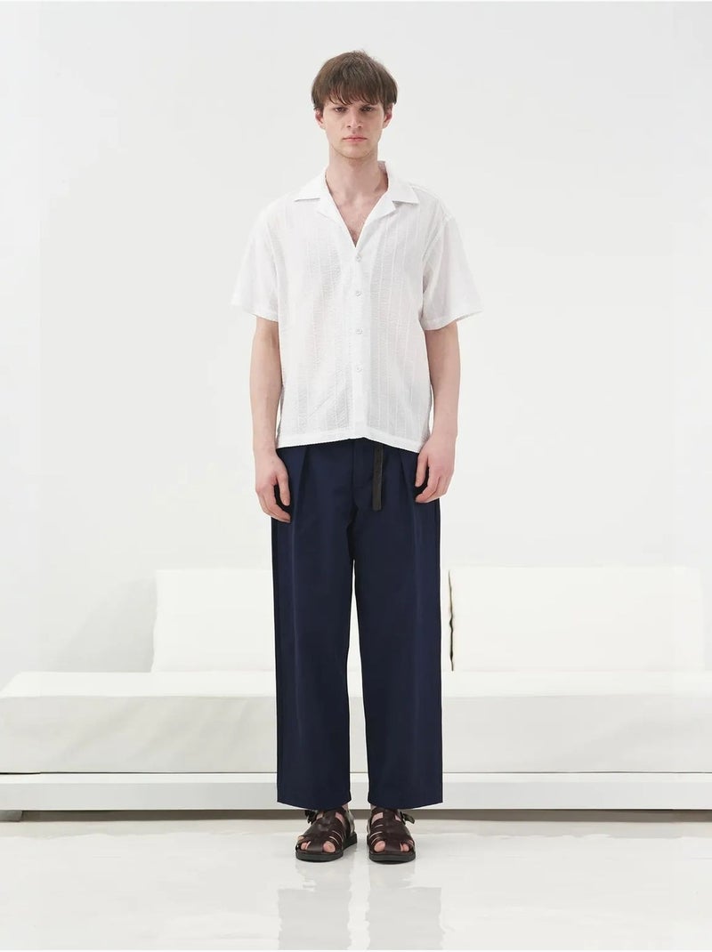 Chemise en coton texturé à manches courtes giesto Blanc - Kiabi