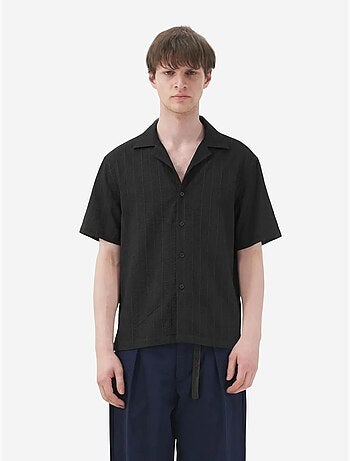 Chemise en coton texturé à manches courtes giesto