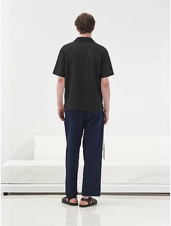 Chemise en coton texturé à manches courtes giesto