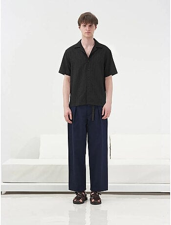 Chemise en coton texturé à manches courtes giesto