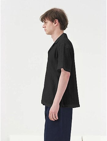 Chemise en coton texturé à manches courtes giesto