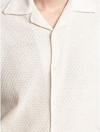 Chemise en coton texturé à manches courtes pour homme giesto