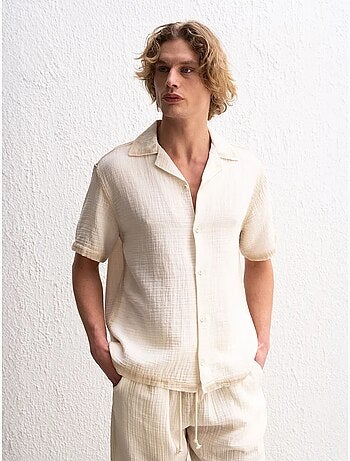 Chemise en coton texturé à manches courtes pour homme giesto