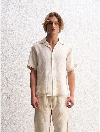 Chemise en coton texturé à manches courtes pour homme giesto