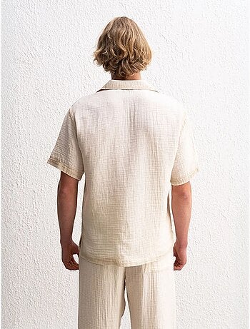 Chemise en coton texturé à manches courtes pour homme giesto