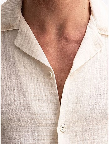 Chemise en coton texturé à manches courtes pour homme giesto
