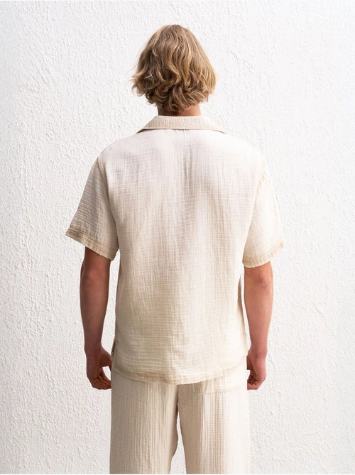Chemise en coton texturé à manches courtes pour homme giesto - Kiabi Chemise en coton texturé à manches courtes pour homme giesto - Kiabi
