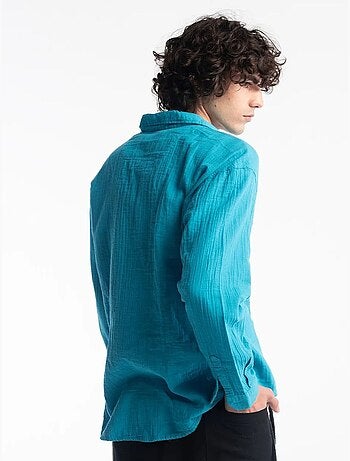 Chemise en coton texturé coupe décontractée giesto