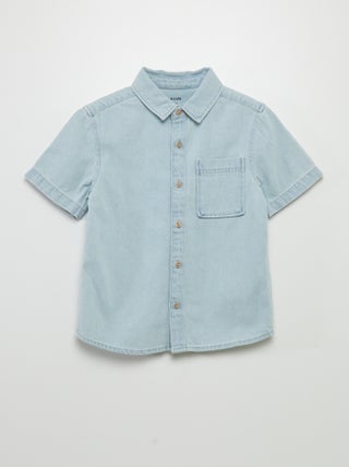 Chemise en denim à manches courtes