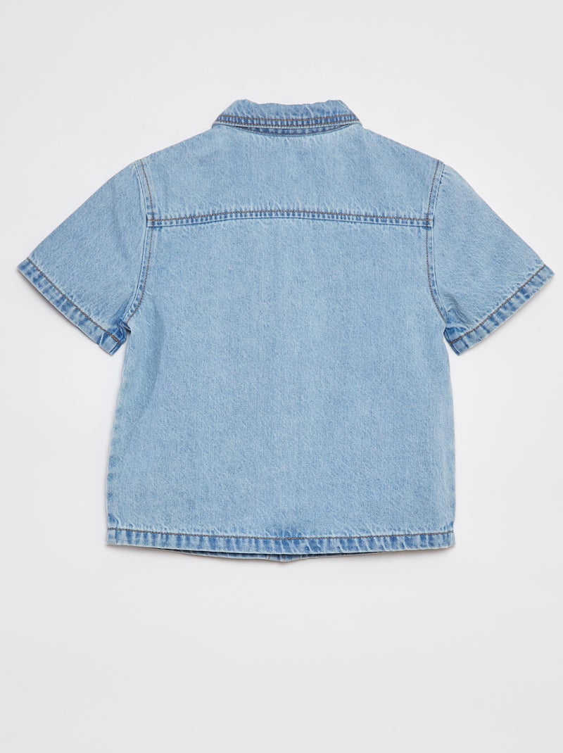 Chemise en denim à manches courtes Bleu - Kiabi