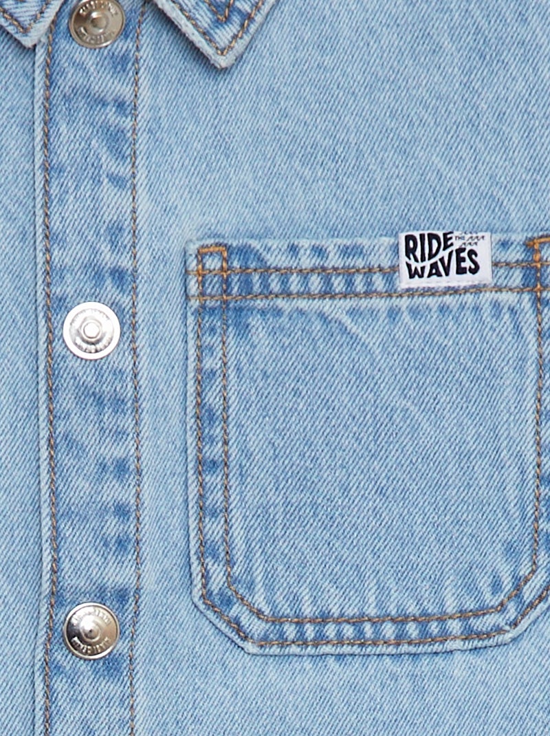 Chemise en denim à manches courtes Bleu - Kiabi