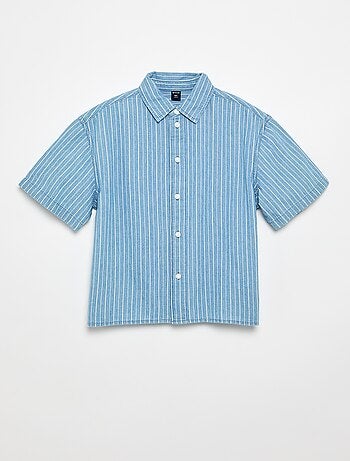 Chemise en denim à manches courtes