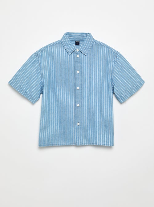 Chemise en denim à manches courtes - Kiabi