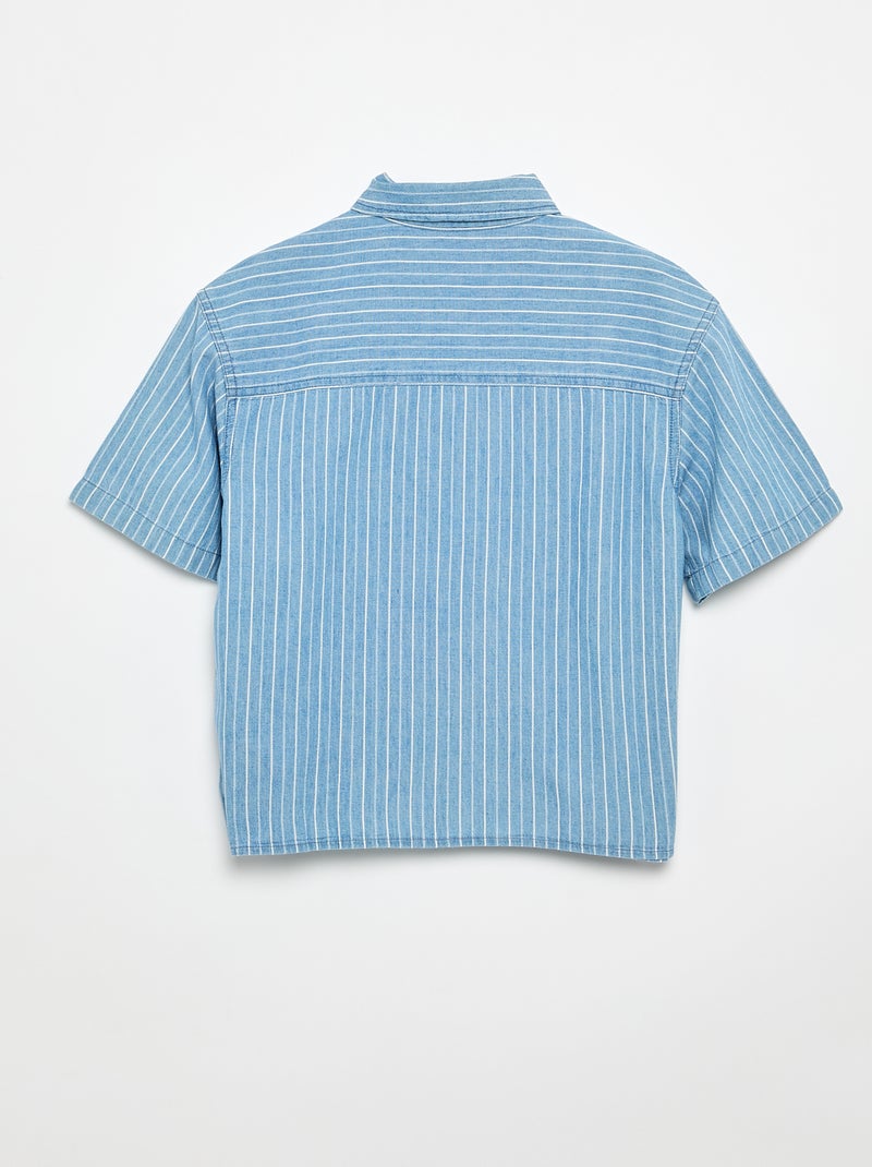 Chemise en denim à manches courtes Bleu - Kiabi