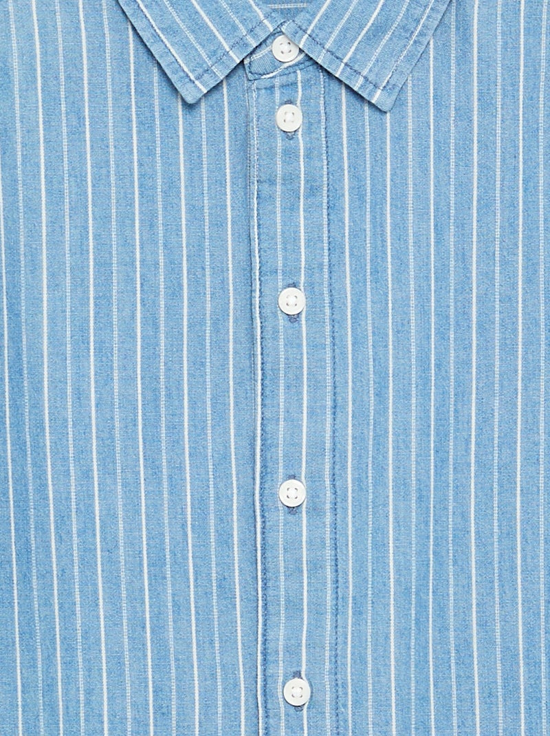 Chemise en denim à manches courtes Bleu - Kiabi