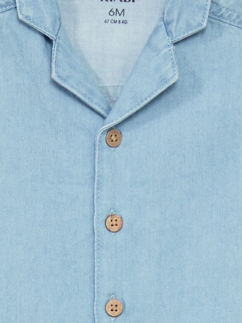 Chemise en denim à manches courtes Bleu - Kiabi