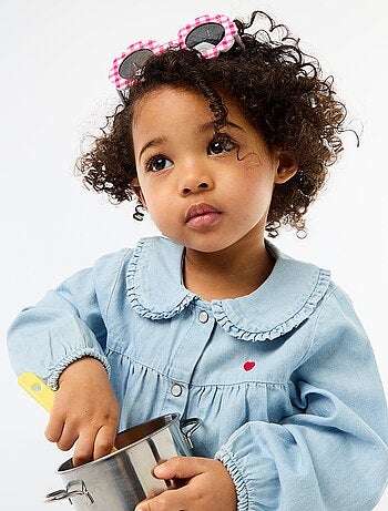 Chemise en denim avec broderie cœur