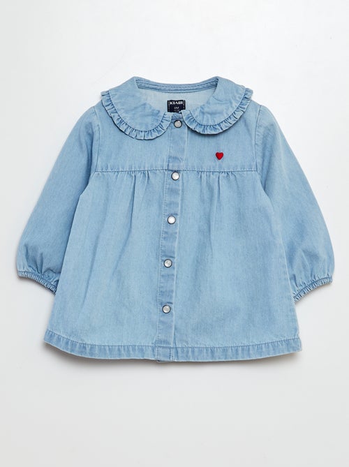 Chemise en denim avec broderie cœur - Kiabi