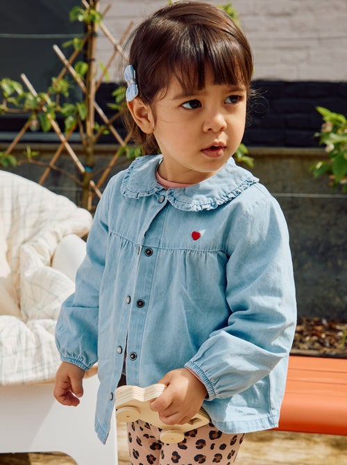 Chemise en denim avec broderie cœur - Kiabi