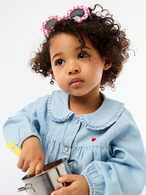 Chemise en denim avec broderie cœur - Kiabi