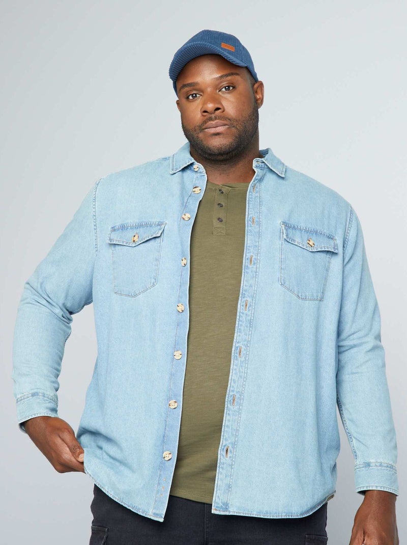 Chemise en denim Bleu - Kiabi