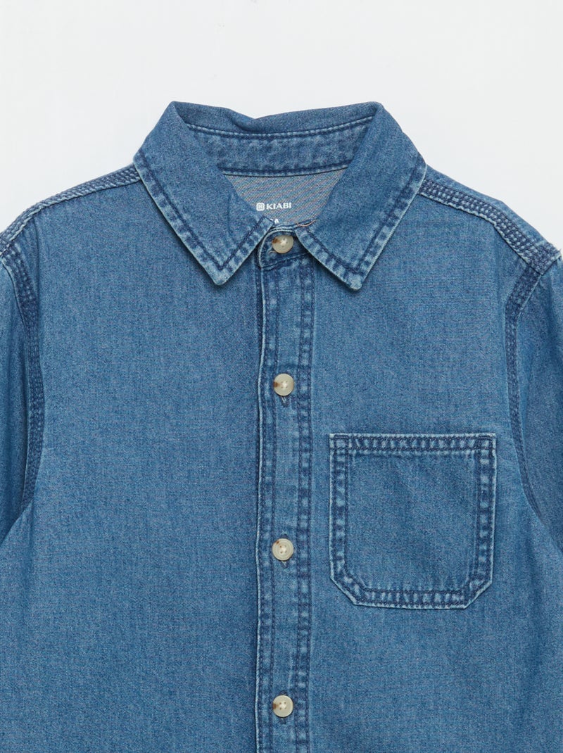 Chemise en denim Bleu - Kiabi