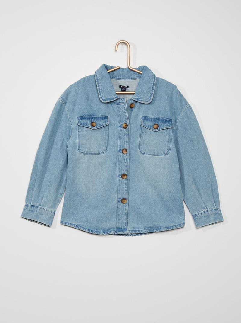Chemise en denim bleu - Kiabi