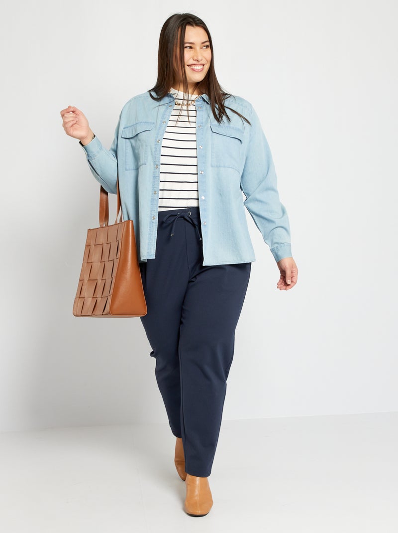 Chemise en denim bleu - Kiabi