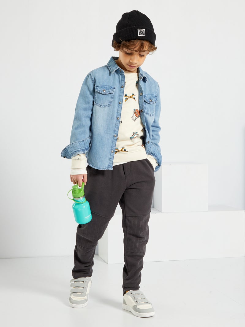 Chemise en denim bleu - Kiabi