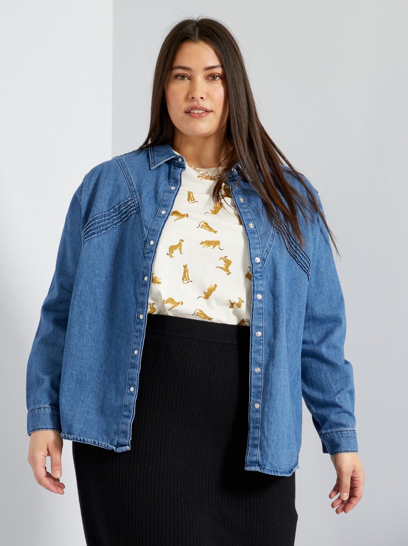 Chemise en denim BLEU - Kiabi
