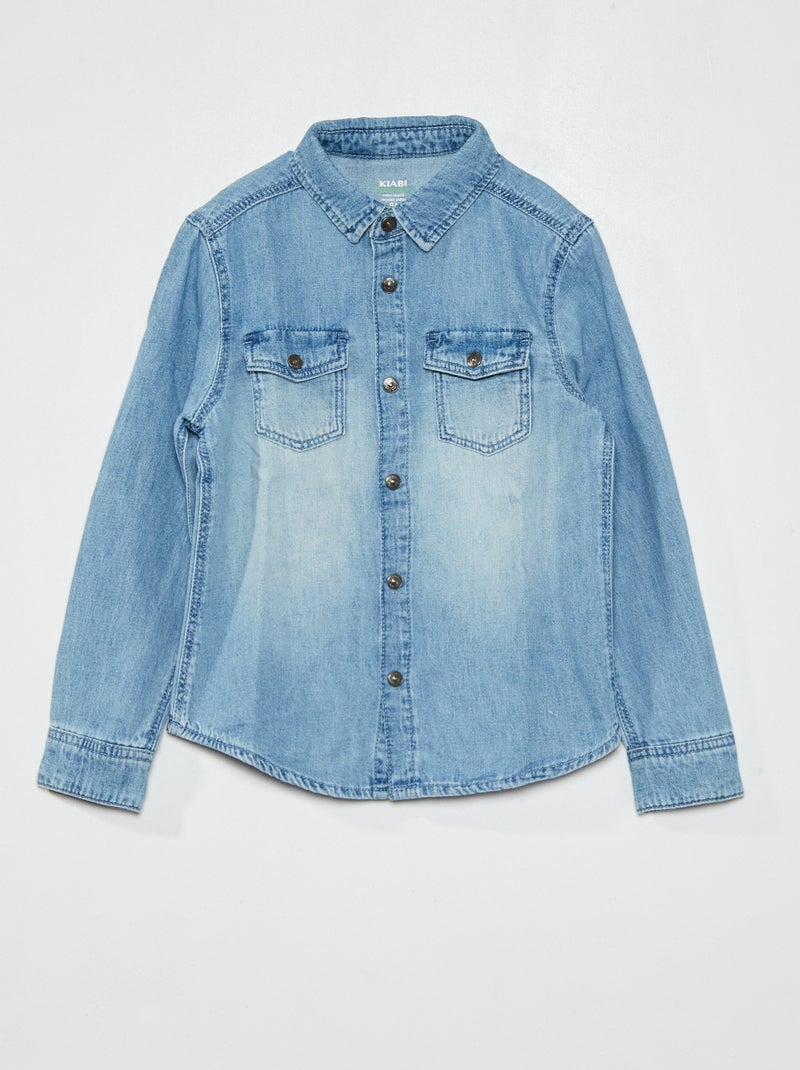 Chemise en denim Bleu - Kiabi
