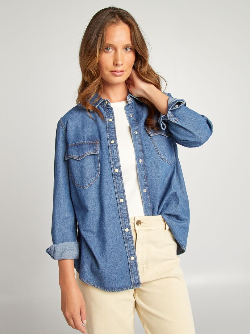 Chemise en denim brut Stone - Kiabi