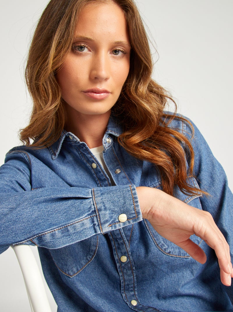Chemise en denim brut Stone - Kiabi