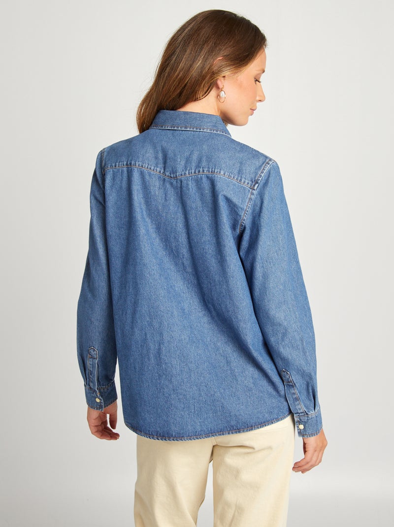 Chemise en denim brut Stone - Kiabi