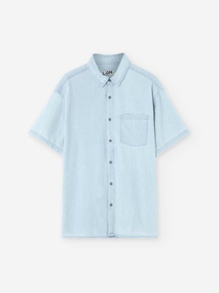 Chemise en Denim de Coton avec Poche